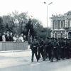 Этот торжественный парад ко Дню Победы прошёл по улице Красной районного центра. 70- 80 ХХ века.
